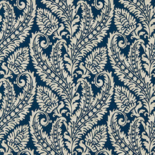 W0161/01 Regale Marianne Denim Wallpaper by Clarke & Clarke