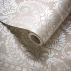 W0161/03 Regale Marianne Ivory and Mocha Wallpaper by Clarke & Clarke