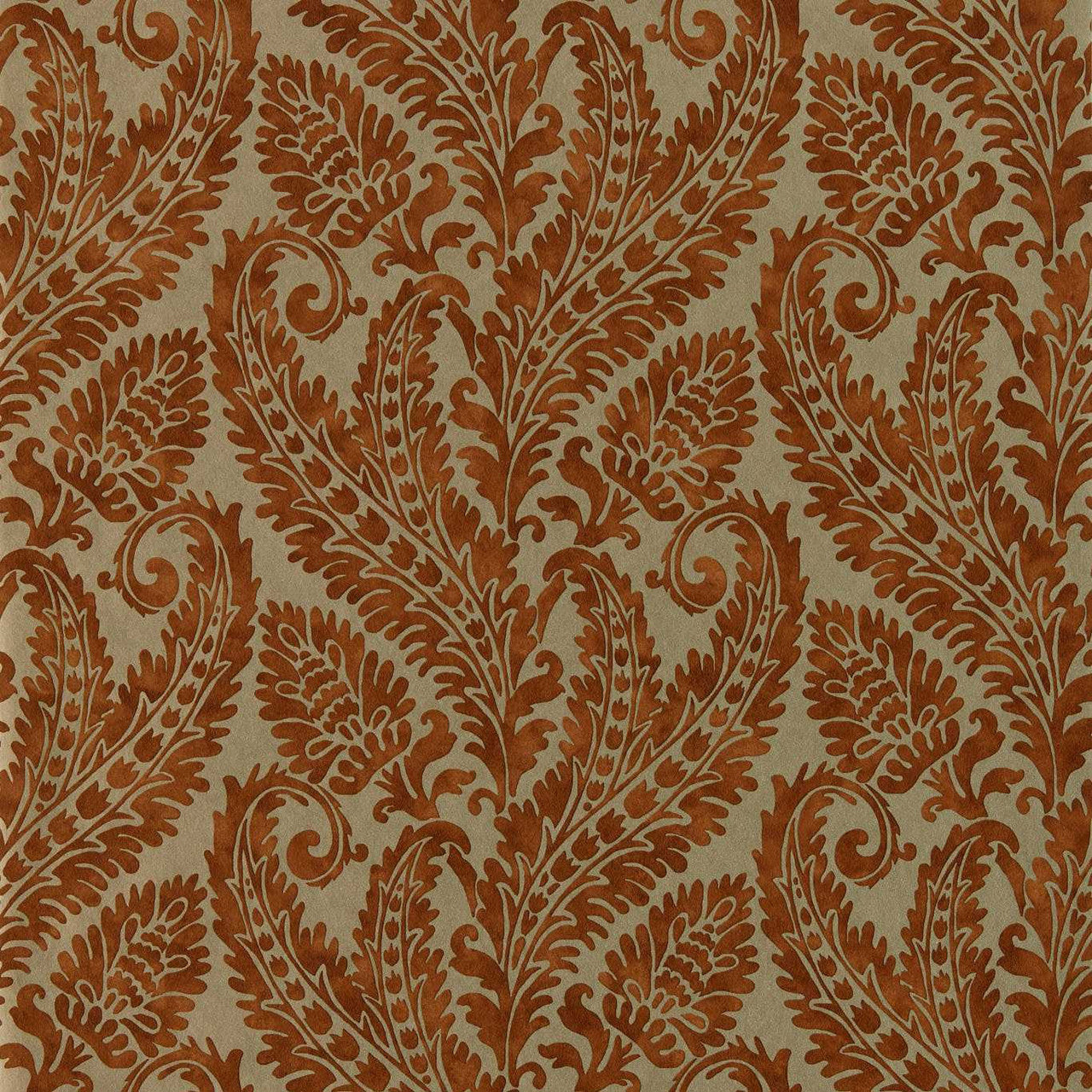 W0161/04 Regale Marianne Russet and Gilver Wallpaper by Clarke & Clarke
