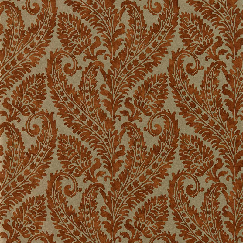 W0161/04 Regale Marianne Russet and Gilver Wallpaper by Clarke & Clarke