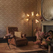 W0161/04 Regale Marianne Russet and Gilver Wallpaper by Clarke & Clarke