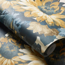 W0162/02 Sunforest Marianne Gilver and Denim Wallpaper by Clarke & Clarke