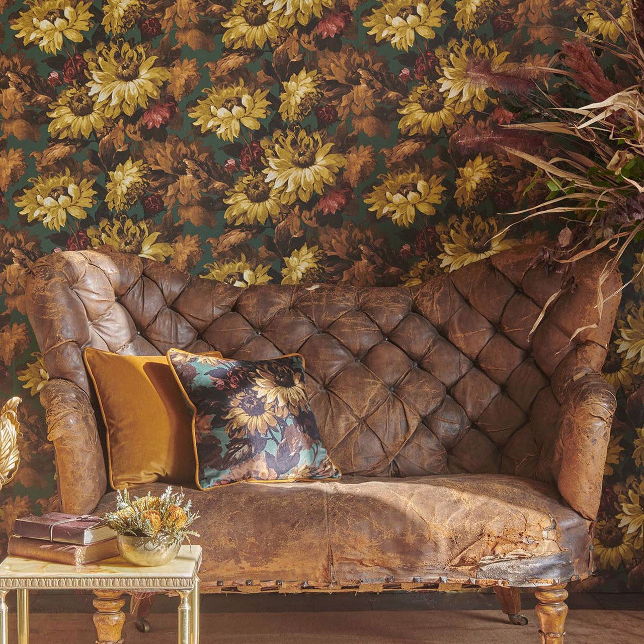 W0162/04 Sunforest Marianne Sage and Russet Wallpaper by Clarke & Clarke