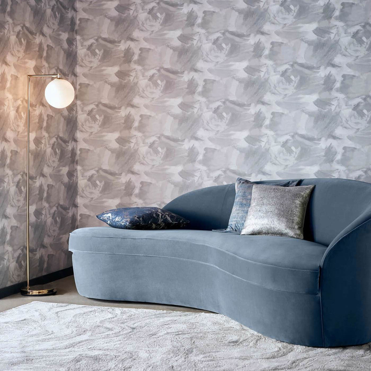 W0163/01 Astratto Lusso Dove Wallpaper by Clarke & Clarke