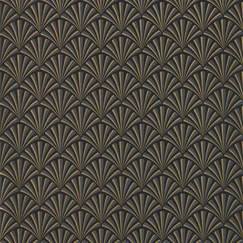 W0164/01 Chrysler Lusso Noir Wallpaper by Clarke & Clarke