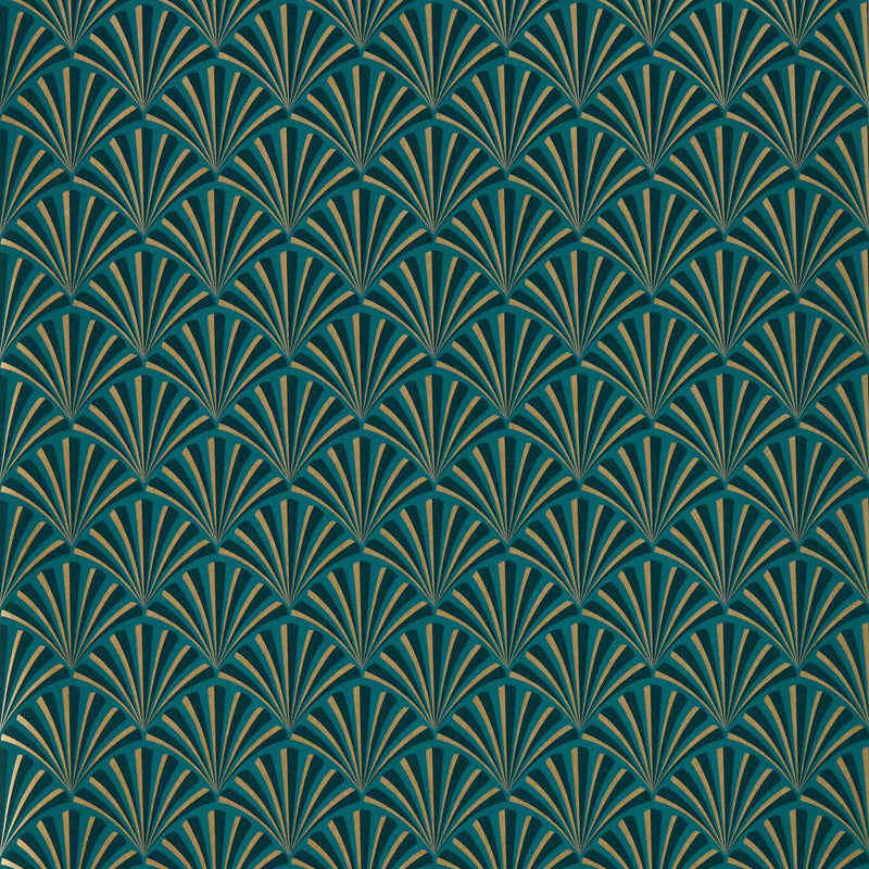 Chrysler Lusso Teal Wallpaper by Clarke & Clarke