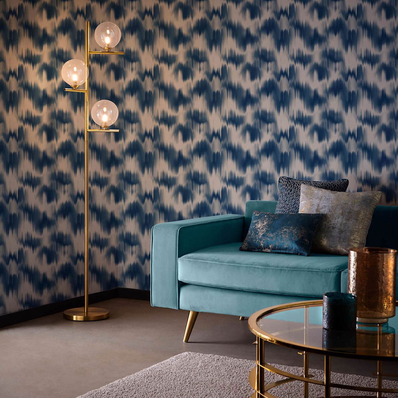 W0165/02 Colorante Lusso Midnight Wallpaper by Clarke & Clarke