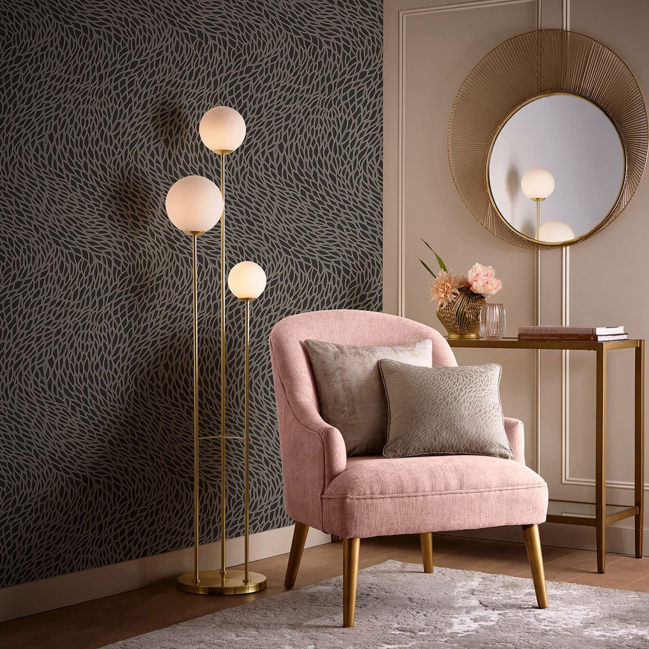 W0166/02 Corallino Lusso Noir Wallpaper by Clarke & Clarke