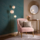 W0166/03 Corallino Lusso Teal Wallpaper by Clarke & Clarke