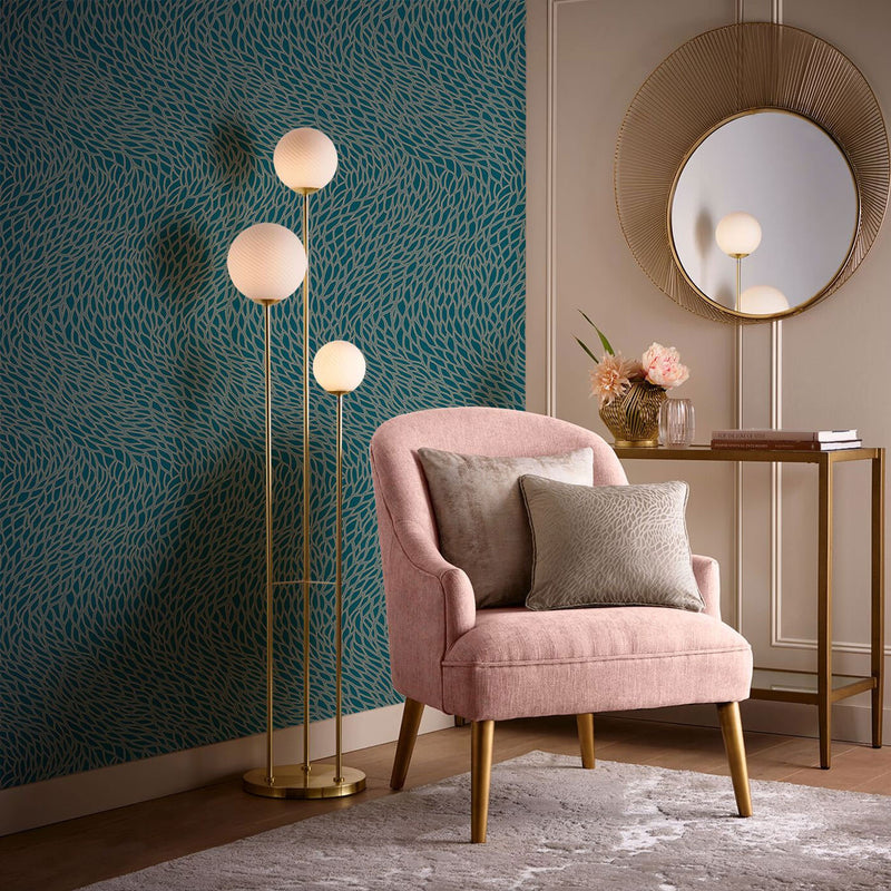 W0166/03 Corallino Lusso Teal Wallpaper by Clarke & Clarke