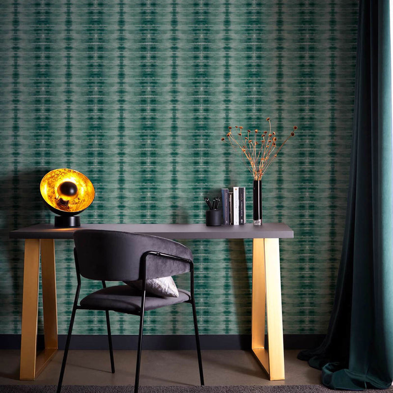 W0167/03 Etera Lusso Teal Wallpaper by Clarke & Clarke