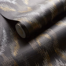 W0170/02 Velluto Lusso Noir Wallpaper by Clarke & Clarke