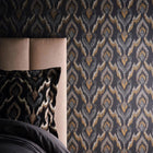 W0170/02 Velluto Lusso Noir Wallpaper by Clarke & Clarke