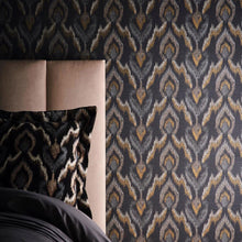 W0170/02 Velluto Lusso Noir Wallpaper by Clarke & Clarke