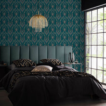 W0170/03 Velluto Lusso Teal Wallpaper by Clarke & Clarke