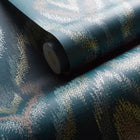 W0170/03 Velluto Lusso Teal Wallpaper by Clarke & Clarke
