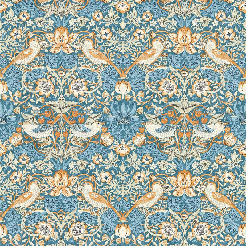 W0171/02 Strawberry Thief William Morris Designs Wallpapers By Clarke & Clarke