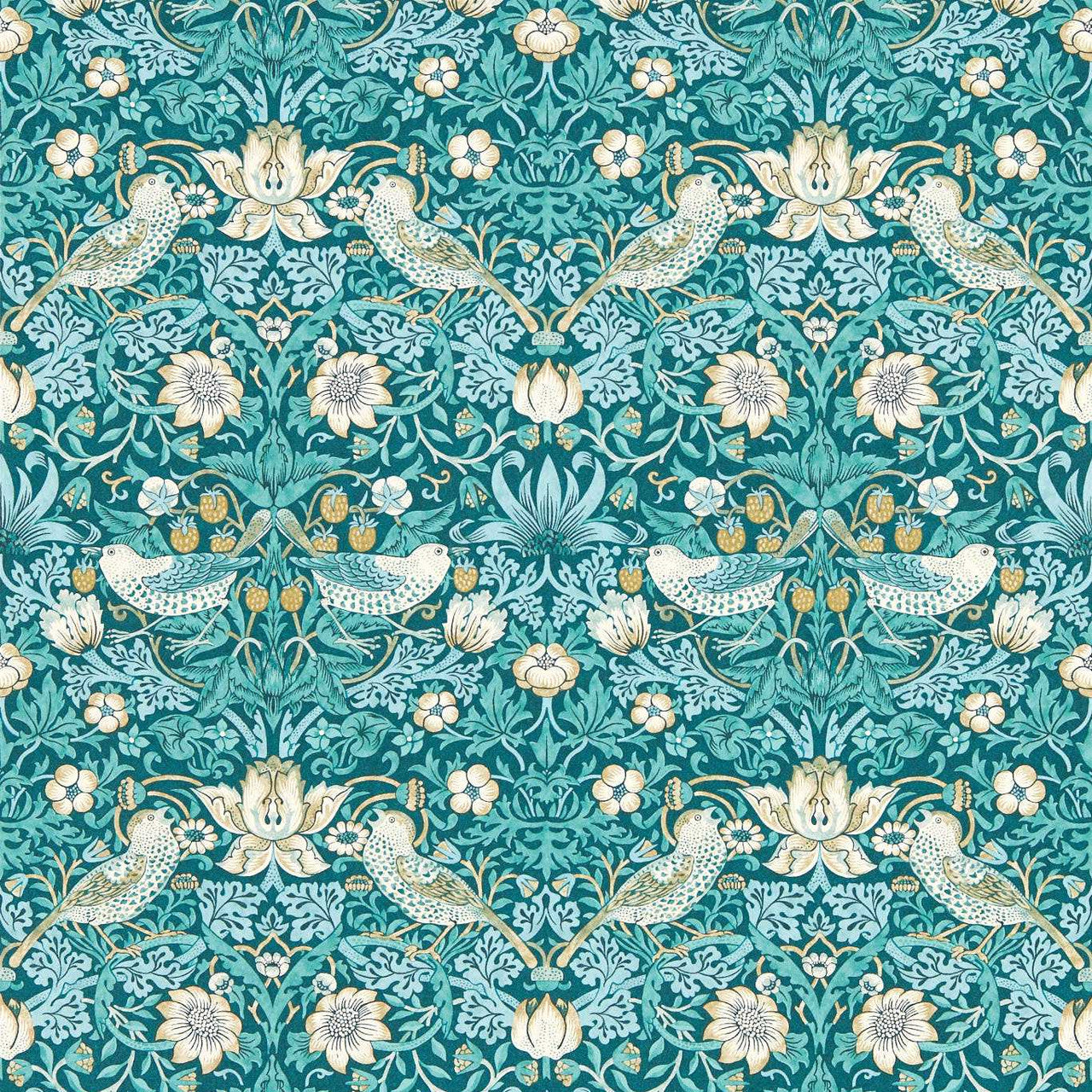 W0171/06 Strawberry Thief William Morris Designs Wallpapers By Clarke & Clarke