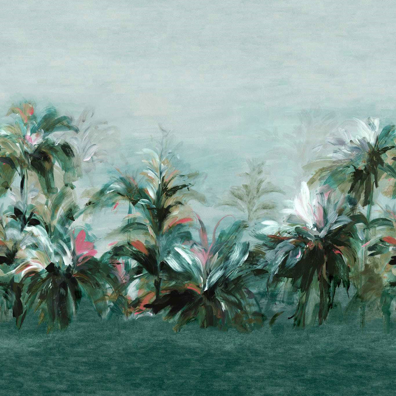 W0176/02 Alberi Vivido Teal / Fuchsia Banner Wallpanel by Clarke & Clarke