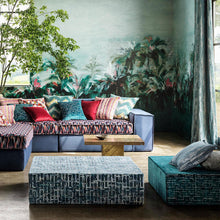 W0176/02 Alberi Vivido Teal / Fuchsia Banner Wallpanel by Clarke & Clarke