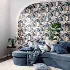 W0180/01 Figura Vivido Denim / Linen Wallpaper by Clarke & Clarke