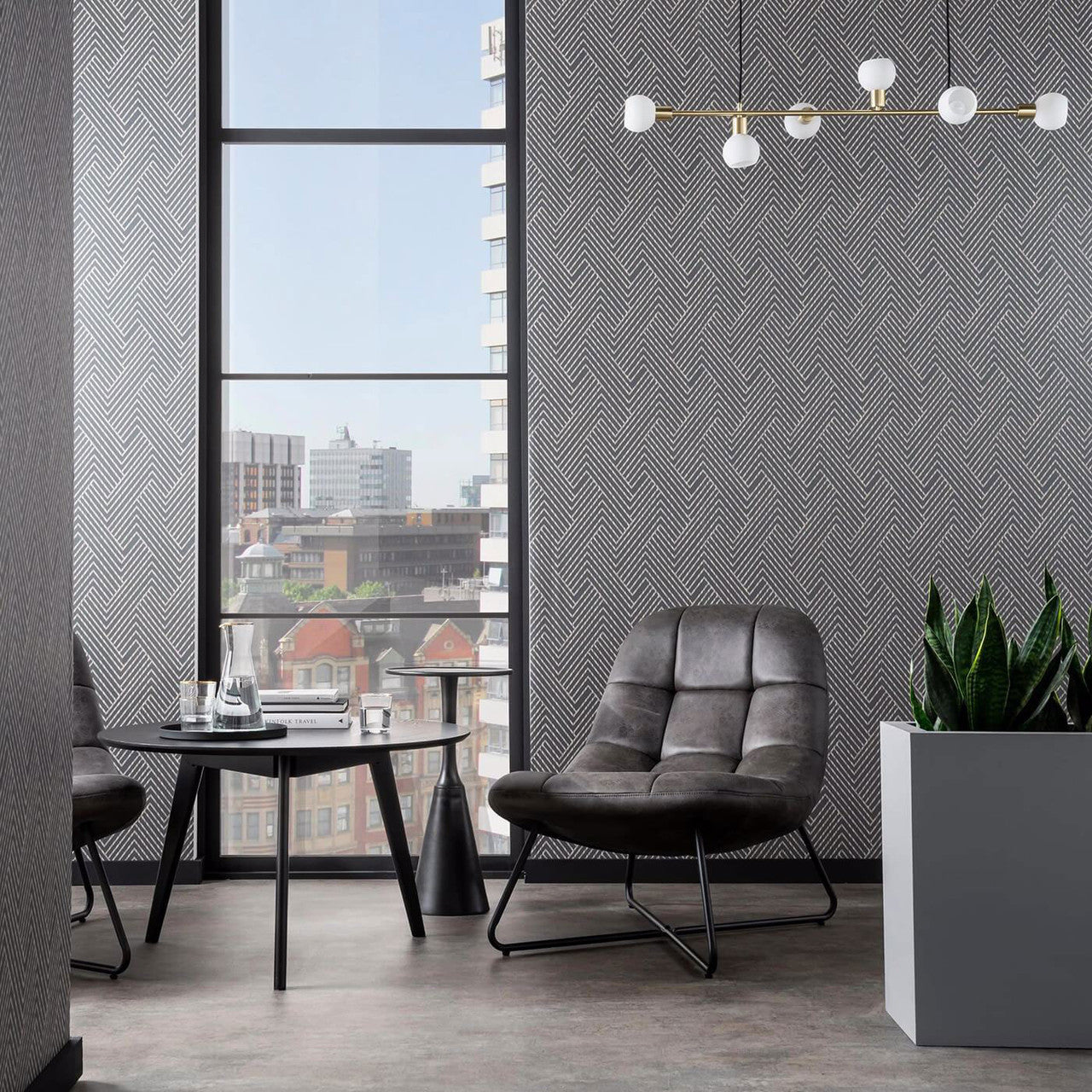 W0181/01 Grassetto Vivido Charcoal Wallpaper by Clarke & Clarke