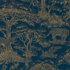 W0185/02 Kisumu Breegan Jane Midnight/Luxe Wallpaper by Clarke & Clarke