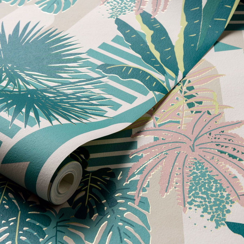 W0186/02 Malindi Breegan Jane Mineral/Blus Wallpaper by Clarke & Clarke