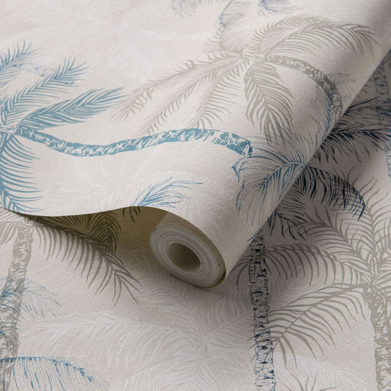 W0189/01 Palmyra Breegan Jane Denim Wallpaper by Clarke & Clarke