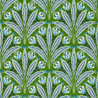 W0193/01 Attingham Secret Garden Cobalt/Green Wallpaper by Clarke & Clarke