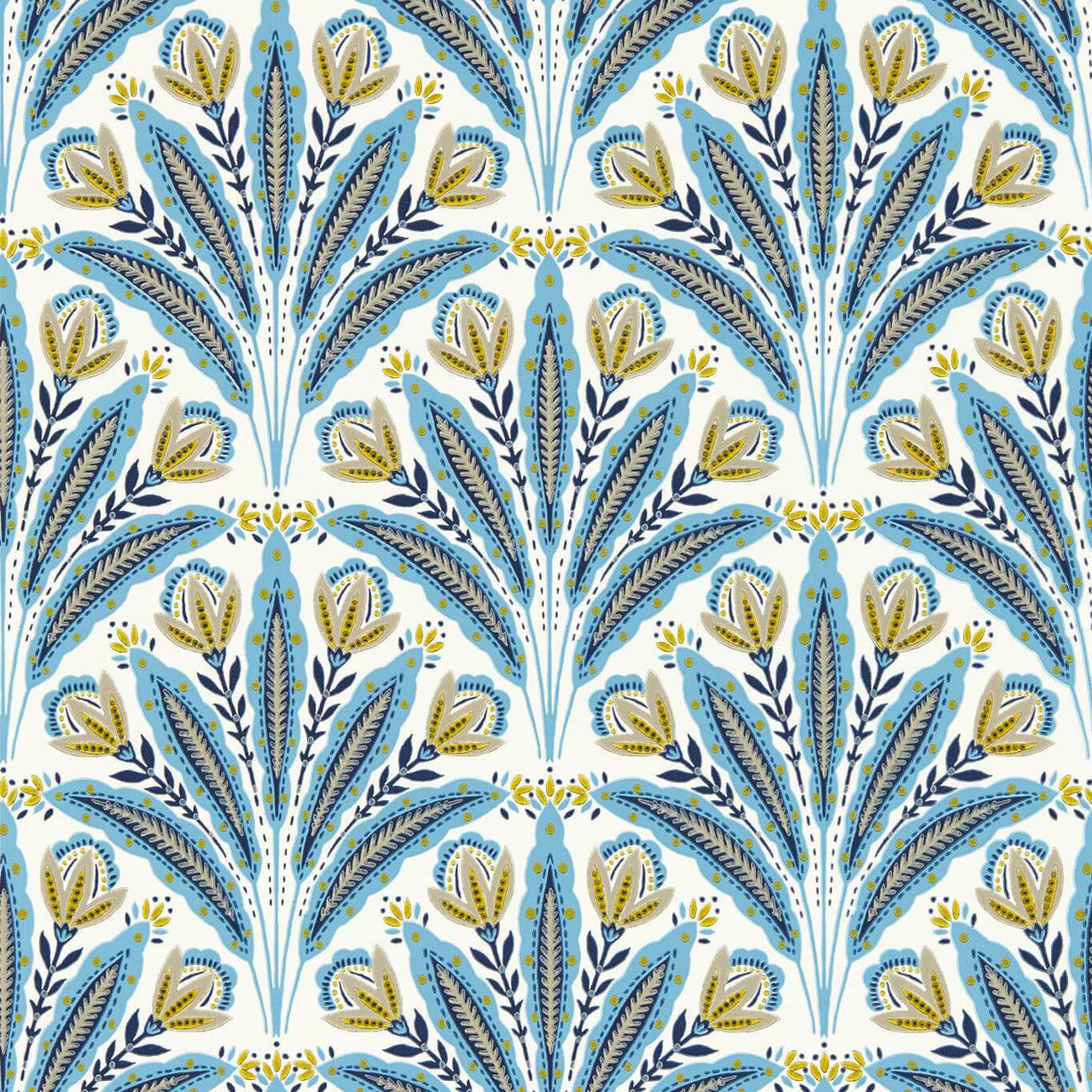 W0193/02 Attingham Secret Garden Denim Wallpaper by Clarke & Clarke