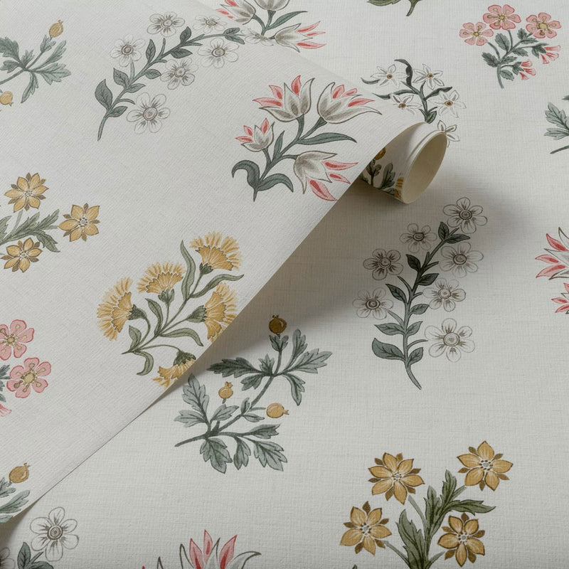 W0194/01 Leiden Secret Garden Blush/Ochre Wallpaper by Clarke & Clarke