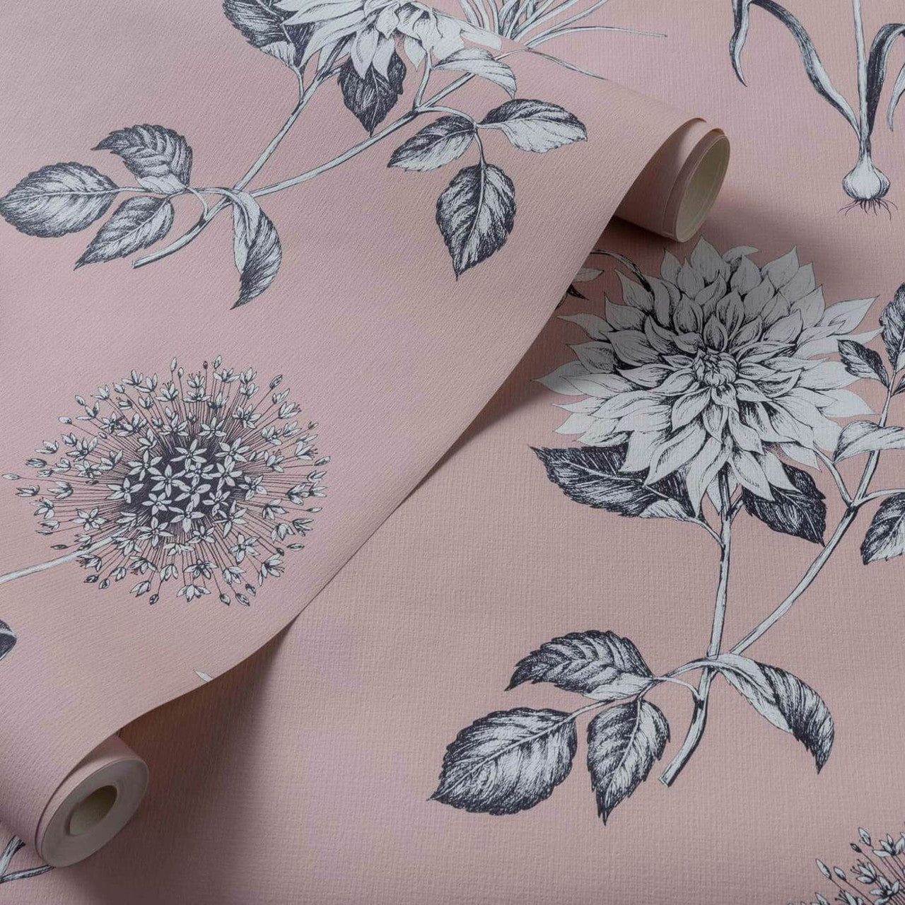 W0197/01 Roseraie Secret Garden Blush Wallpaper by Clarke & Clarke