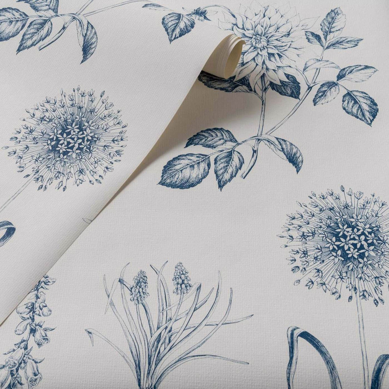 W0197/03 Roseraie Secret Garden Midnight Wallpaper by Clarke & Clarke