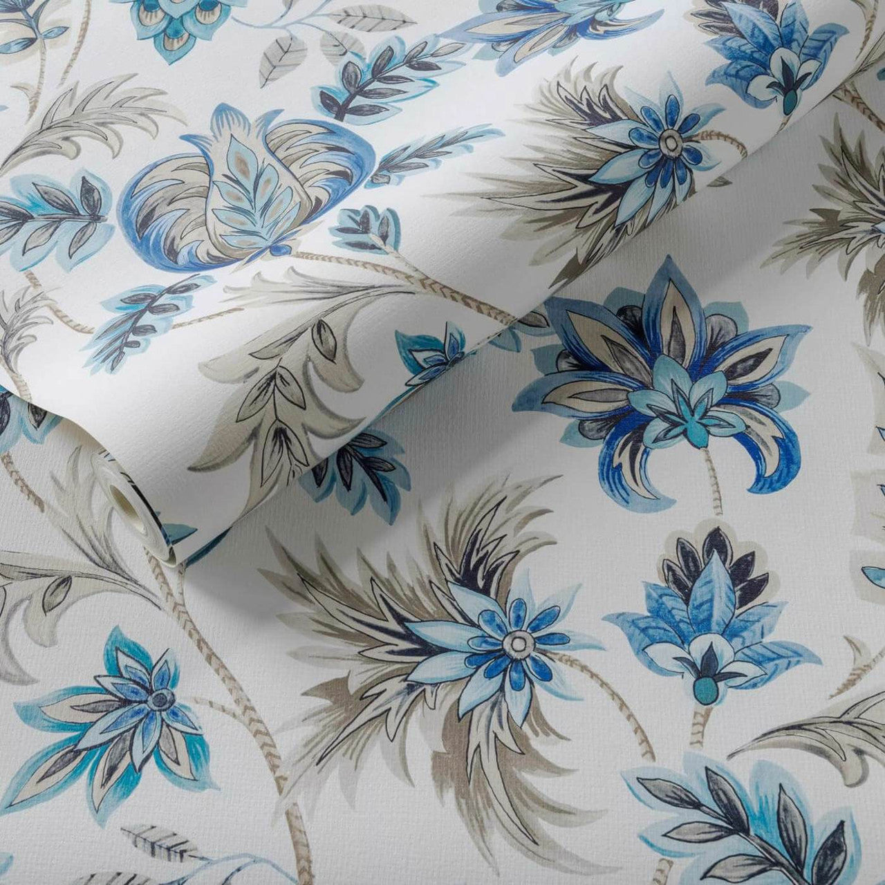 W0198/03 Sizergh Secret Garden Denim Wallpaper by Clarke & Clarke