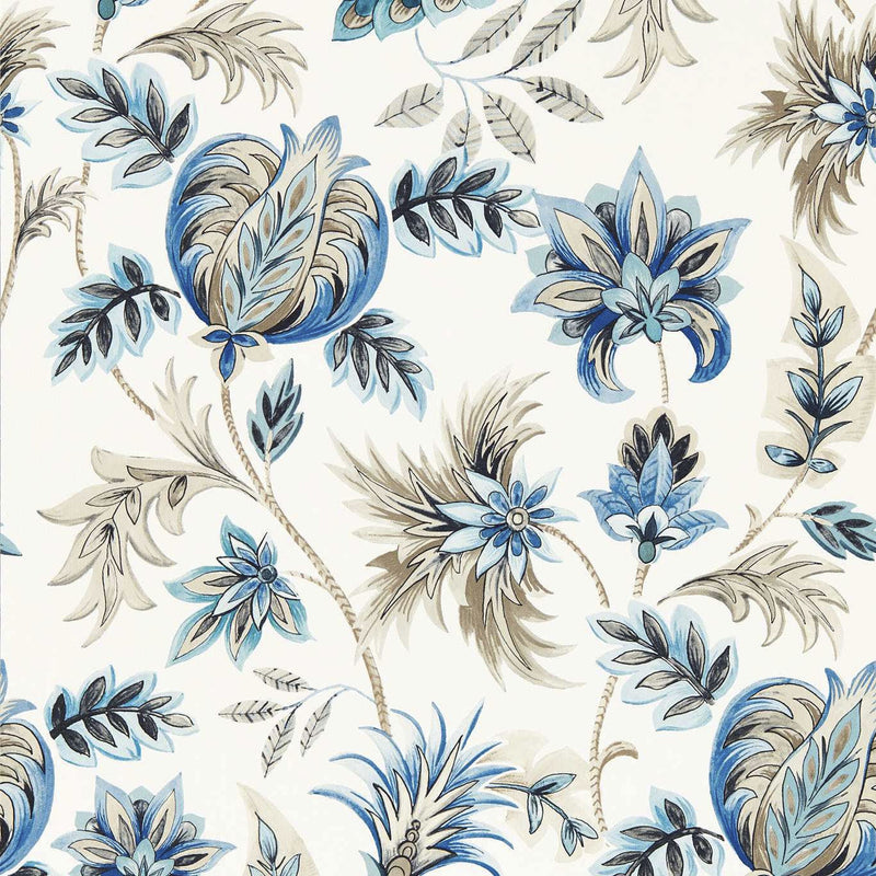 W0198/03 Sizergh Secret Garden Denim Wallpaper by Clarke & Clarke
