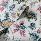 W0198/04 Sizergh Secret Garden Teal/Berry Wallpaper by Clarke & Clarke