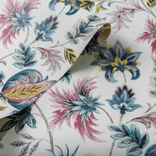 W0198/04 Sizergh Secret Garden Teal/Berry Wallpaper by Clarke & Clarke