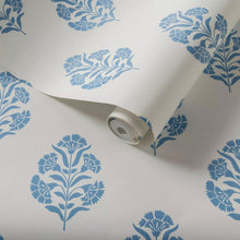 W0199/02 Standen Secret Garden Denim Wallpaper by Clarke & Clarke