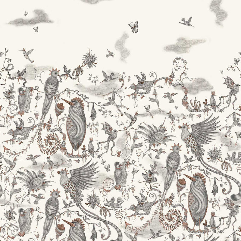 W0200/01 Cloud Forest Mythica by Emma J Shipley Ivory Wallpaper by Clarke & Clarke