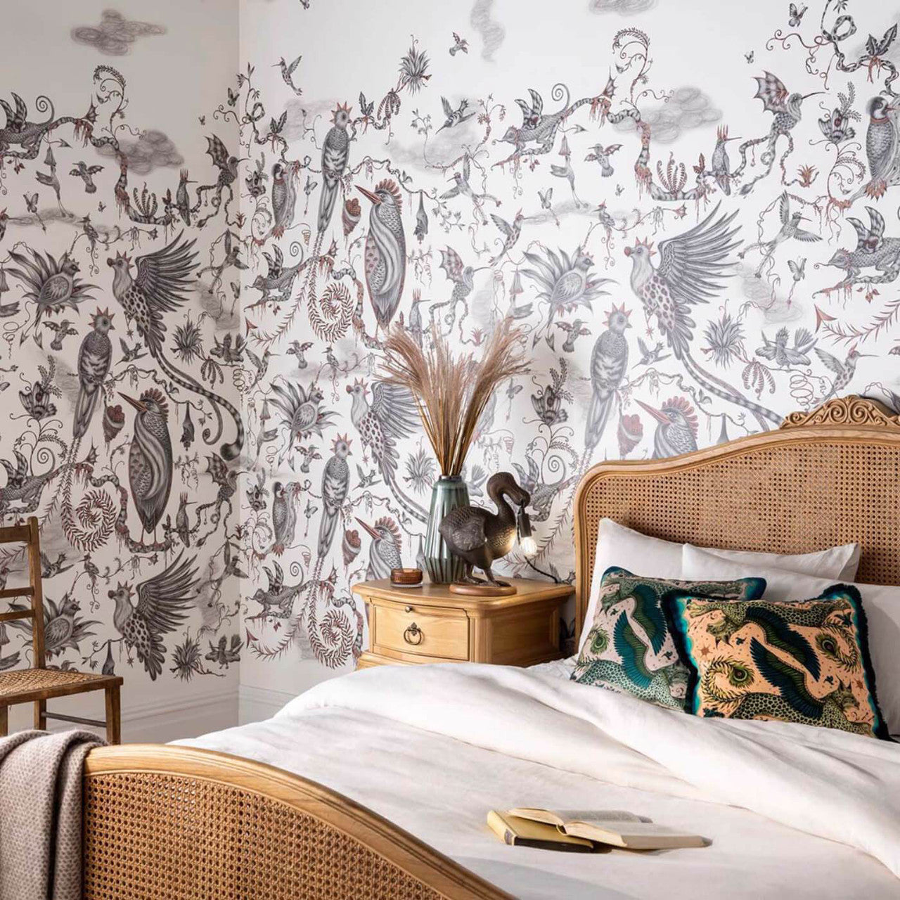 W0200/01 Cloud Forest Mythica by Emma J Shipley Ivory Wallpaper by Clarke & Clarke