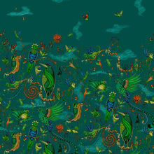 W0200/02 Cloud Forest Mythica by Emma J Shipley Teal Wallpaper by Clarke & Clarke