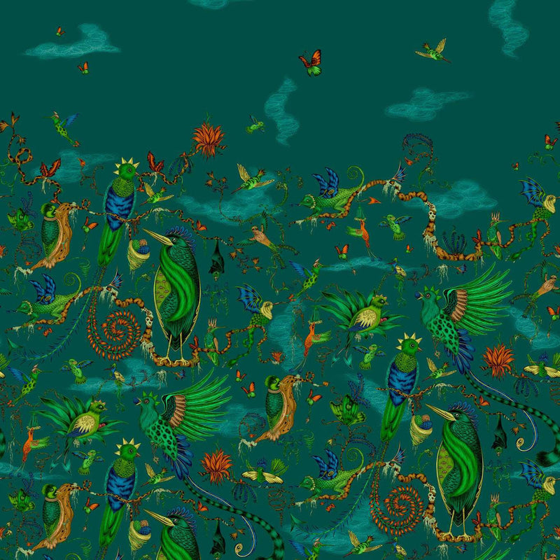 W0200/02 Cloud Forest Mythica by Emma J Shipley Teal Wallpaper by Clarke & Clarke