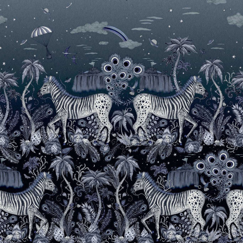 W0201/01 Lost Adventure Mythica by Emma J Shipley Midnight Wallpaper by Clarke & Clarke
