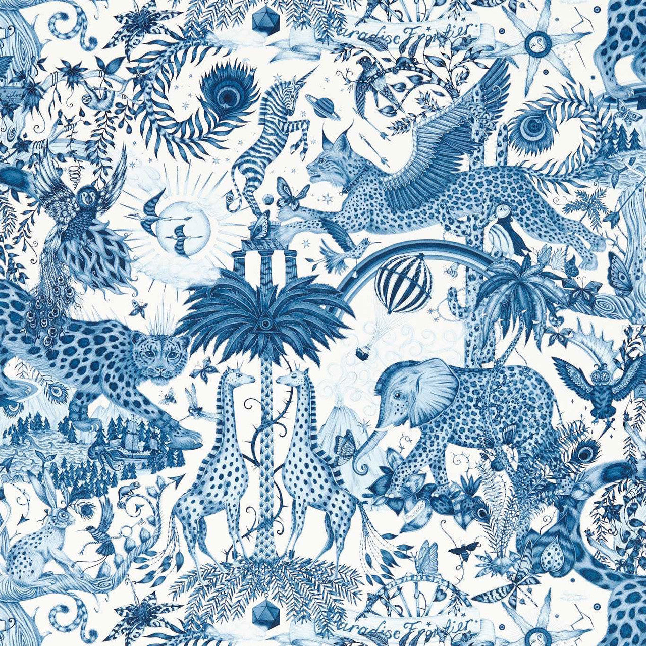 W0216/02 Paradise Lost Mythica by Emma J Shipley Ink Wallpaper by Clarke & Clarke