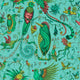 Quetzal Mythica by Emma J Shipley Aqua Wallpaper by Clarke & Clarke