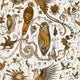 Quetzal Mythica by Emma J Shipley Gold Wallpaper by Clarke & Clarke