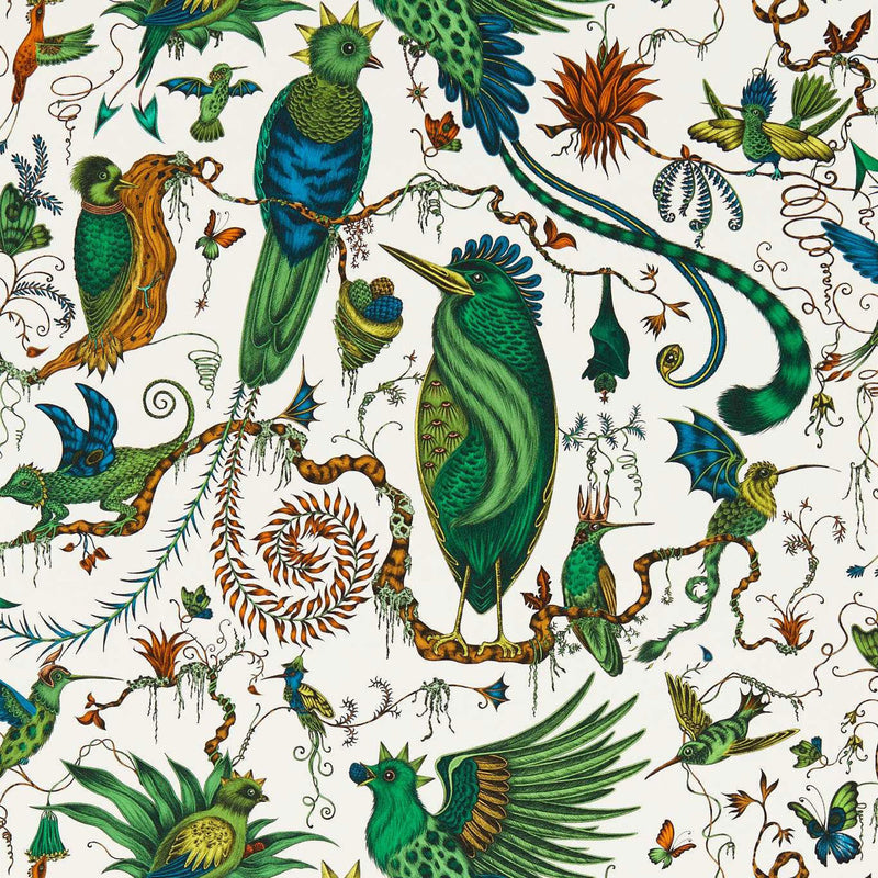 W0217/03 Quetzal Mythica by Emma J Shipley Green Wallpaper by Clarke & Clarke