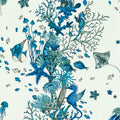 Seaforest Mythica by Emma J Shipley Blue Wallpaper by Clarke & Clarke
