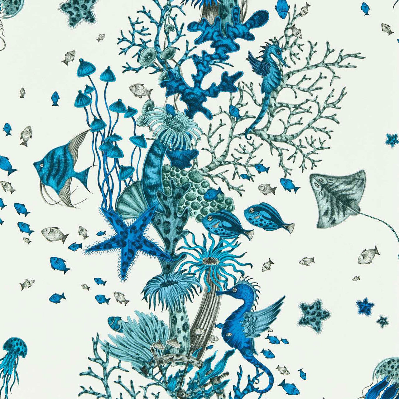 W0218/02 Seaforest Mythica by Emma J Shipley Blue Wallpaper by Clarke & Clarke